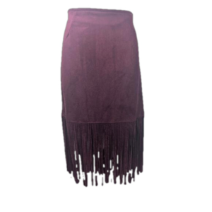 Suede Fringe skirt maroon size medium Rue 21